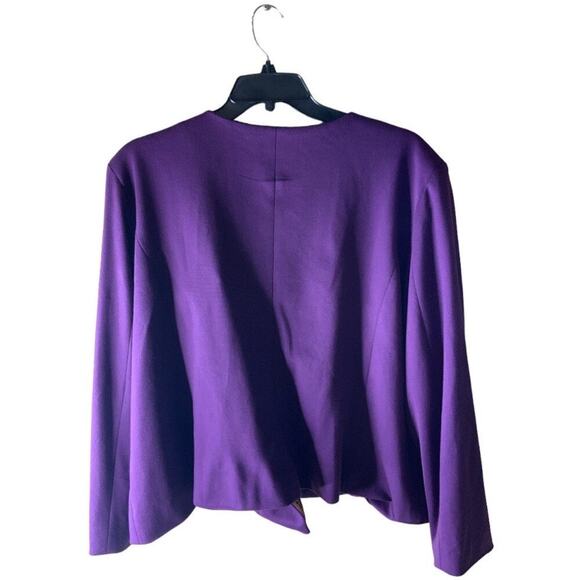 Vintage Anthony Blazer Womens 3X Long Sleeve Asymmetric Zip Flower Embroidered - Picture 2 of 10